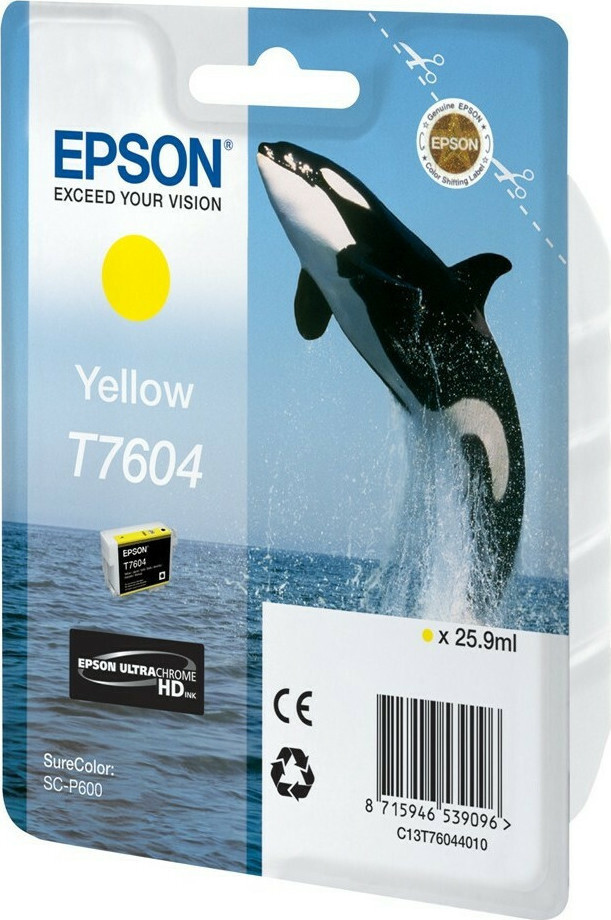 Epson T7604 Γνήσιο Μελάνι Εκτυπωτή InkJet Κίτρινο (C13T76044010)
