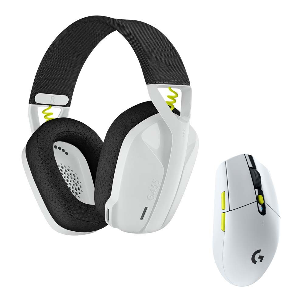 Logitech Wireless Combo G435 & G305 Over Ear White/Lime - Image 1