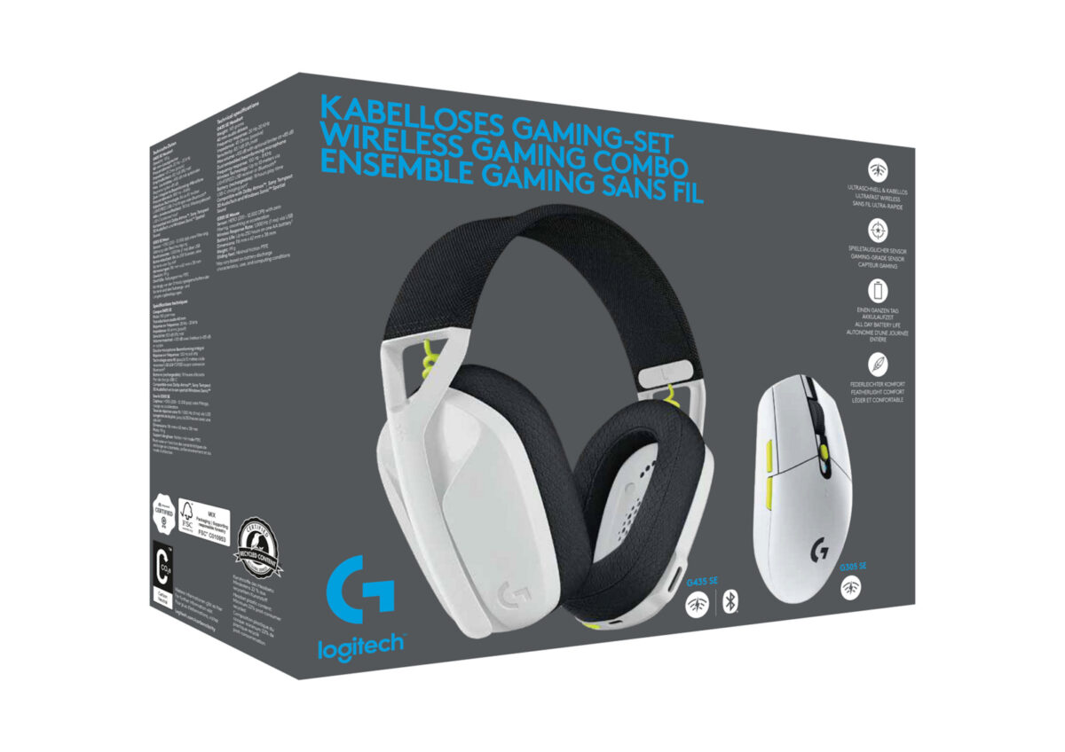 Logitech Wireless Combo G435 & G305 Over Ear White/Lime - Image 2