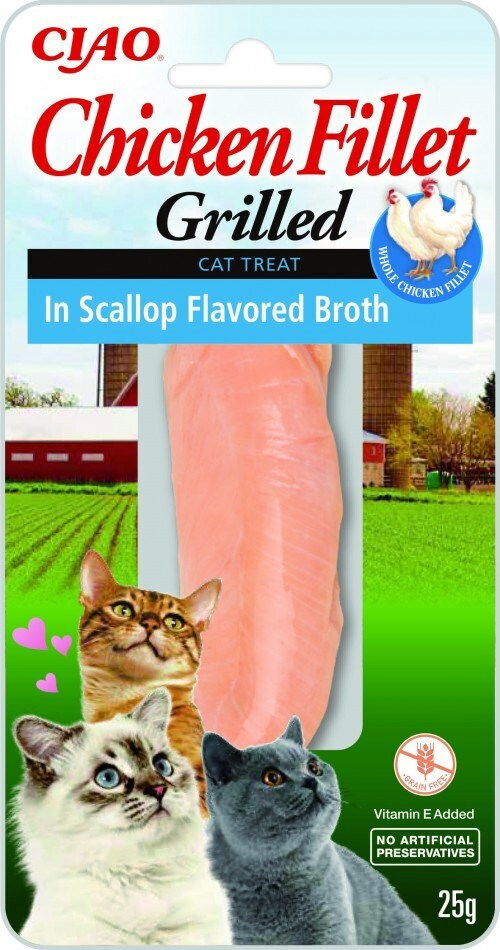 Inaba Grilled Chicken Extra Tender Fillet Λιχουδιές Σνακ για Ενήλικες Γάτες 25gr