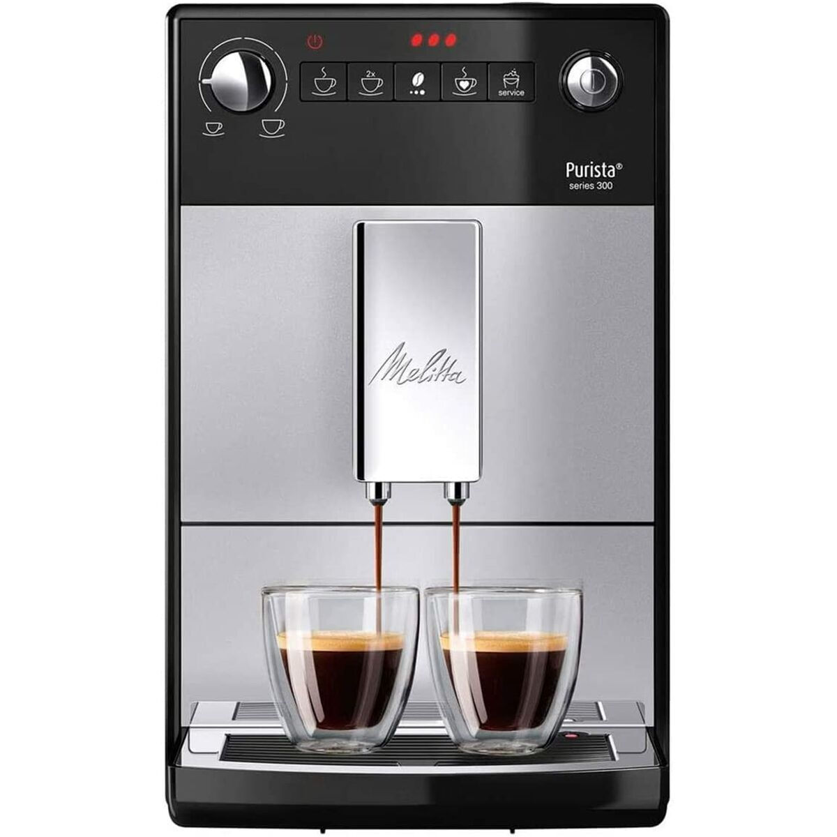 Melitta Purista® Series 300 Αυτόματη Μηχανή Espresso 1450W Πίεσης 15bar με Μύλο Άλεσης Μαύρη