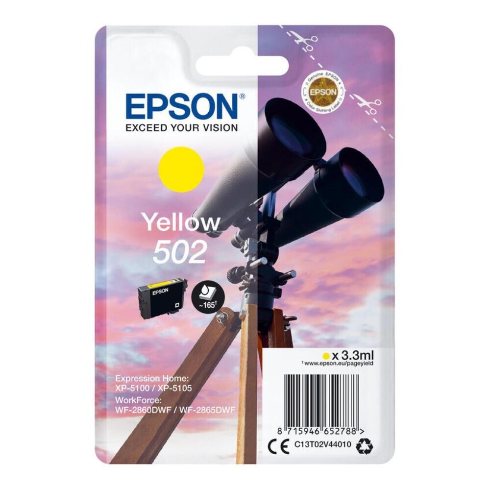 Epson 502 Γνήσιο Μελάνι Εκτυπωτή InkJet Κίτρινο (C13T02V44020)