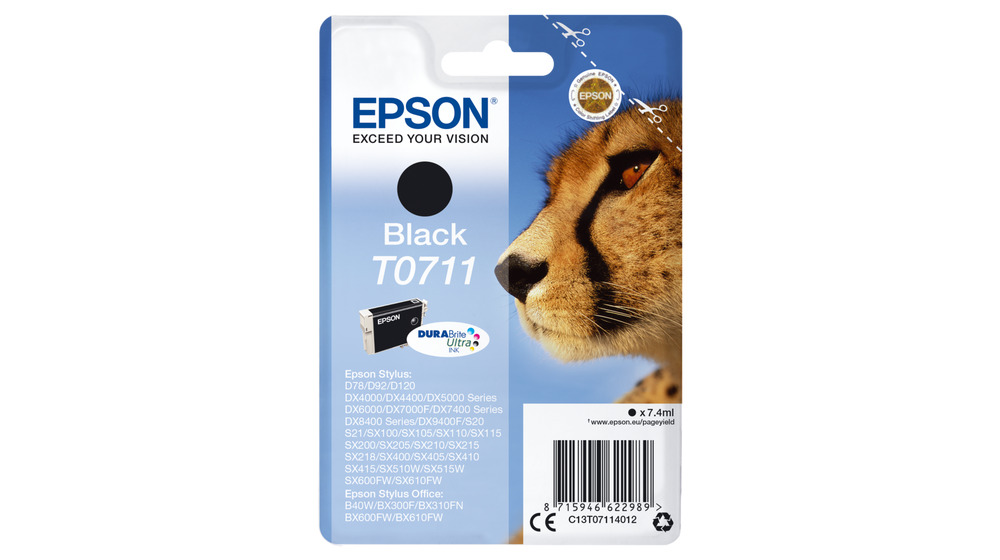 Epson T0711 Γνήσιο Μελάνι Εκτυπωτή InkJet Μαύρο (C13T07114022)