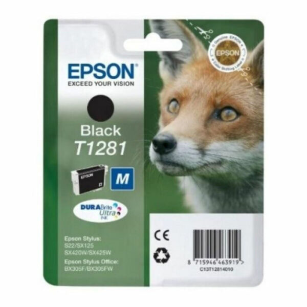 Epson T1281 Γνήσιο Μελάνι Εκτυπωτή InkJet Μαύρο (C13T12814022)