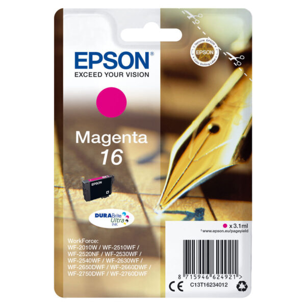 Epson 16 Γνήσιο Μελάνι Εκτυπωτή InkJet Κυανό (C13T16234022)