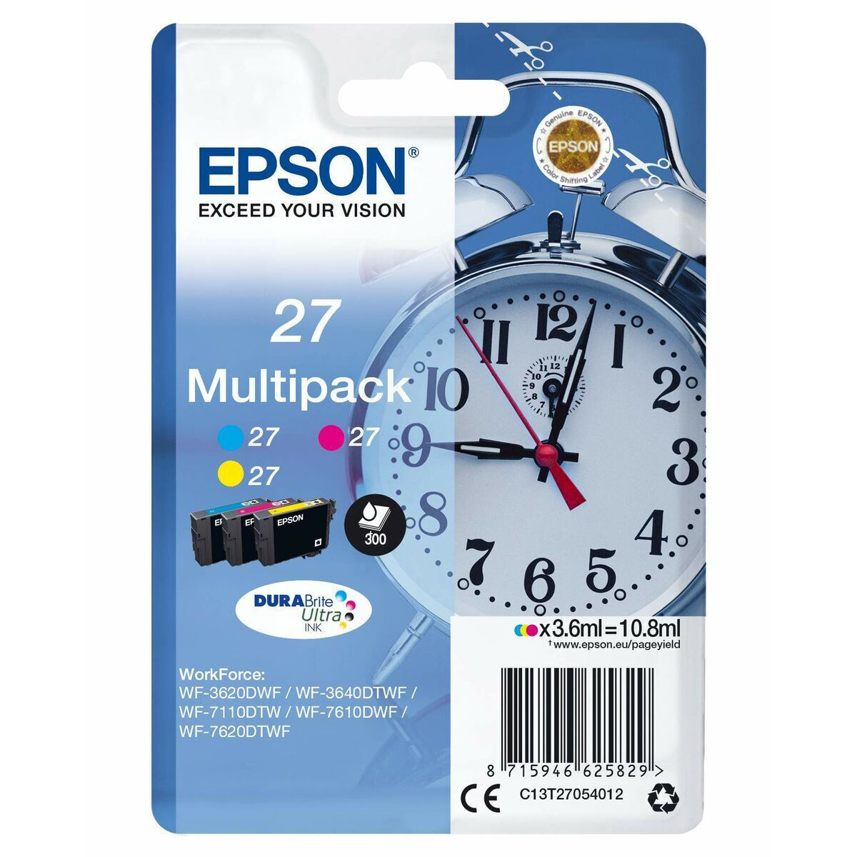 Epson C13t27054022 Γνήσιο Μελάνι Εκτυπωτή InkJet Κίτρινο / Κυανό / Ματζέντα (C13T27054022) - Image 1