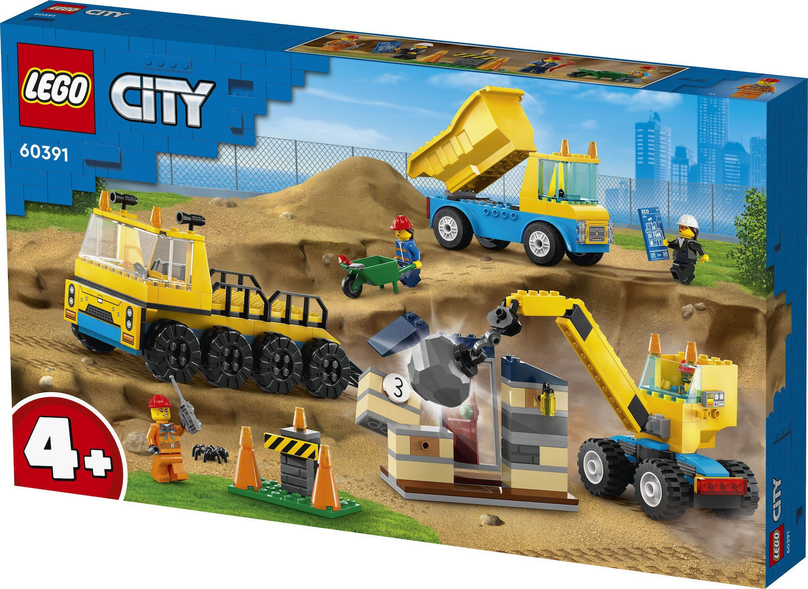 Lego City Construction Trucks and Wrecking Ball Crane για 4+ Ετών