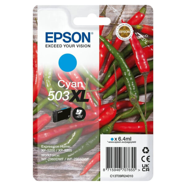 Epson 503XL Γνήσιο Μελάνι Εκτυπωτή InkJet Μαύρο (C13T09R24020)