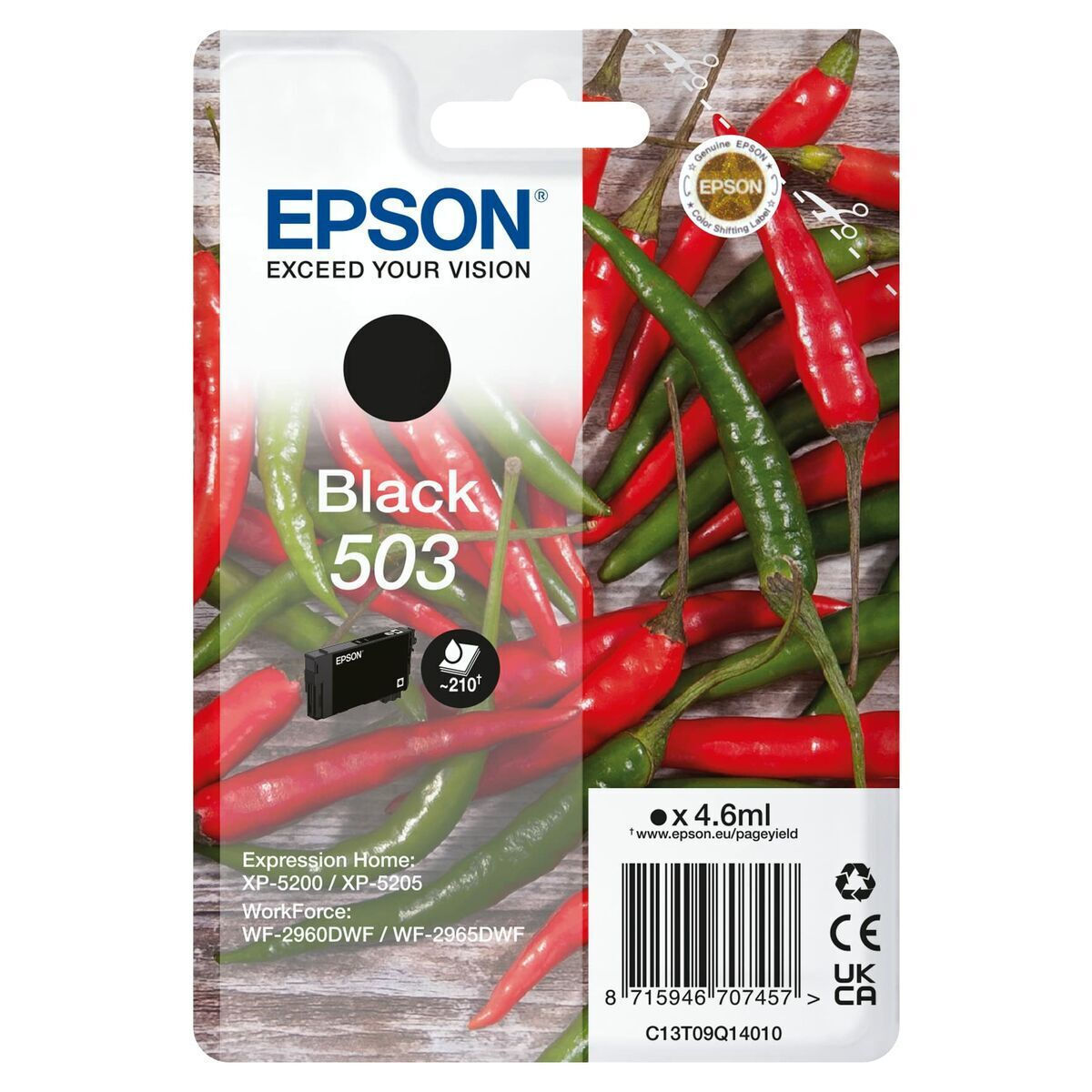 Epson 503 Γνήσιο Μελάνι Εκτυπωτή InkJet Μαύρο (C13T09Q14020)