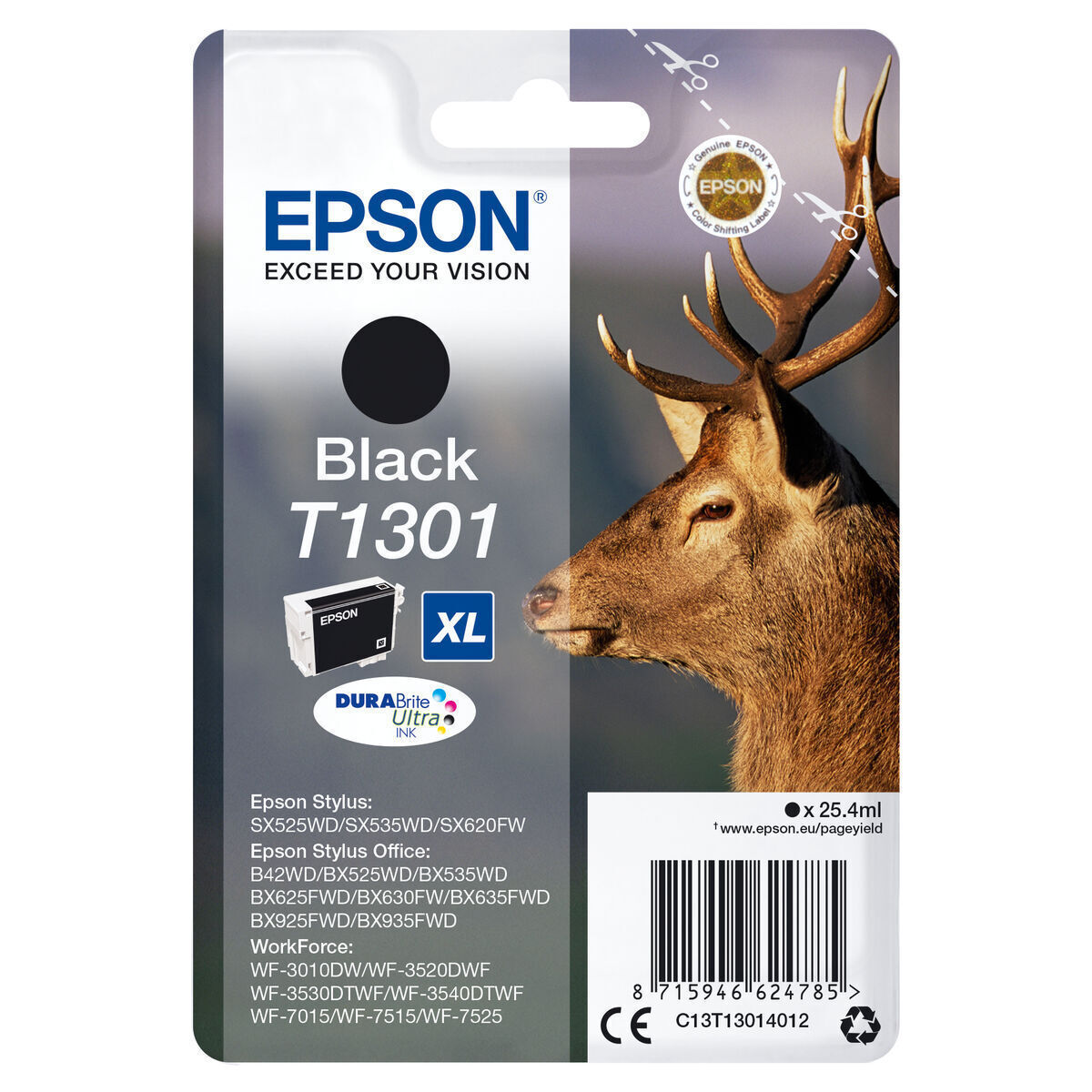 Epson T1301 Γνήσιο Μελάνι Εκτυπωτή InkJet Μαύρο (C13T13014022)
