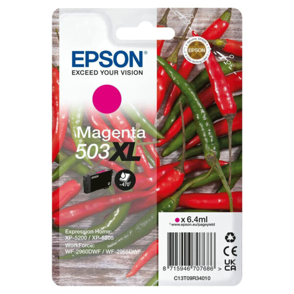 Epson 503XL Γνήσιο Μελάνι Εκτυπωτή InkJet Ματζέντα (C13T09R34020)