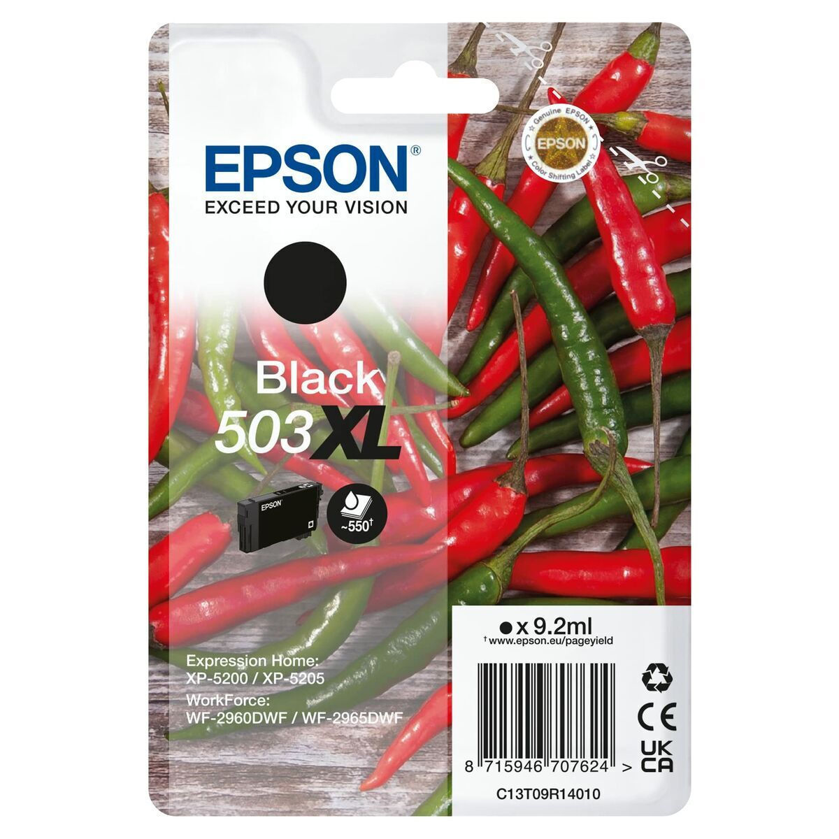 Epson 503XL Γνήσιο Μελάνι Εκτυπωτή InkJet Μαύρο (C13T09R14020)