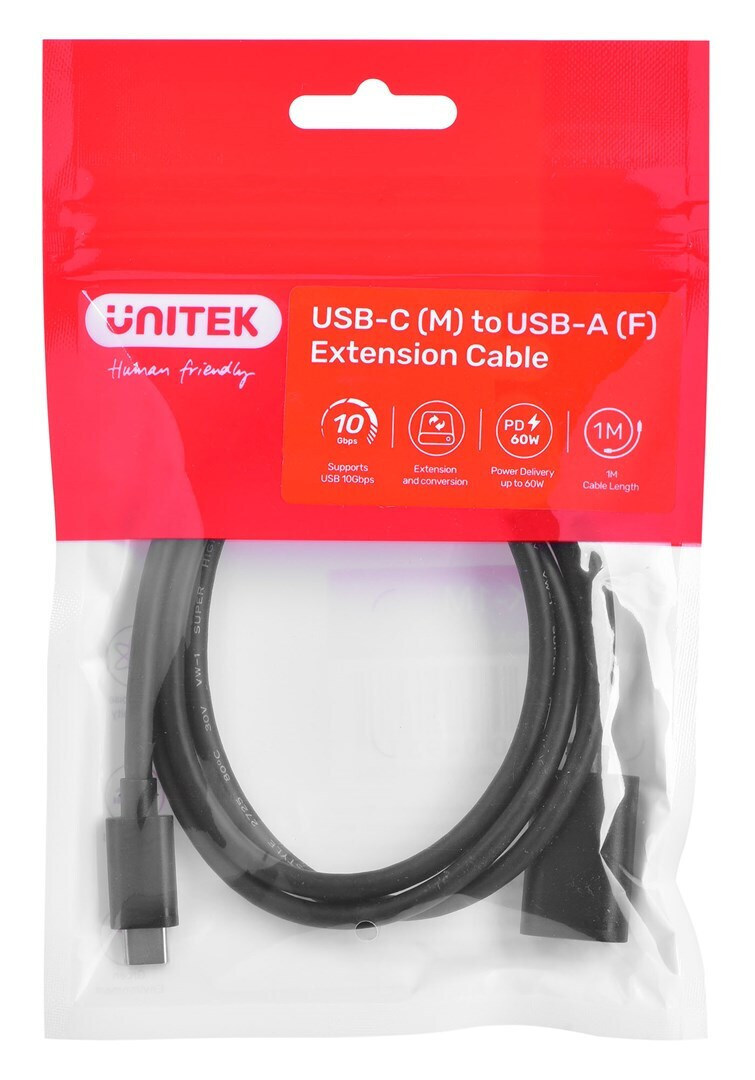 Unitek USB 2.0 USB-C male - USB-A female 60W 1m (C476BK-1M)