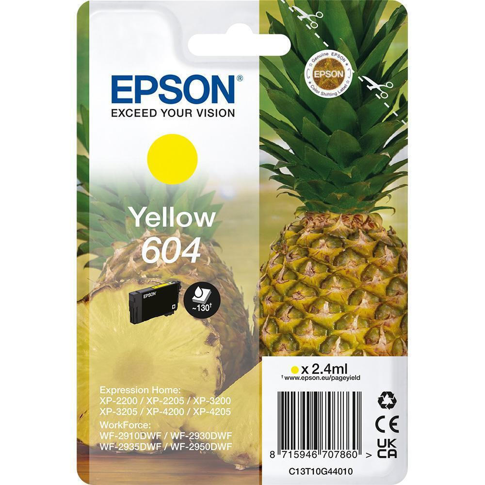 Epson 604 Γνήσιο Μελάνι Εκτυπωτή InkJet Κίτρινο (C13T10G44010)