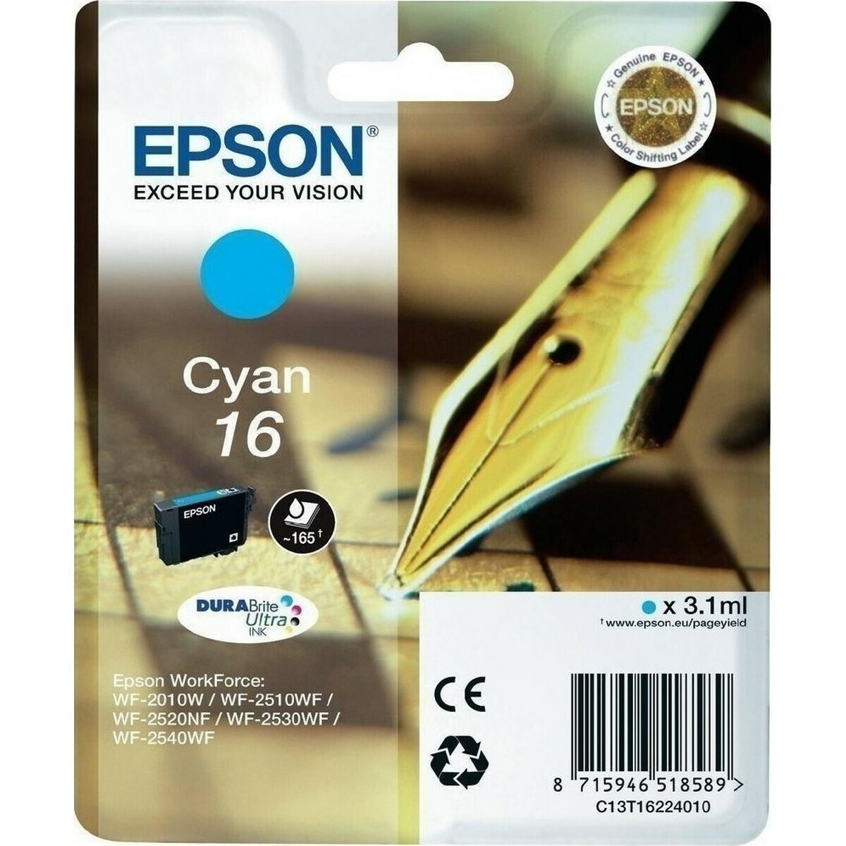 Epson 16 Γνήσιο Μελάνι Εκτυπωτή InkJet Κυανό (C13T16224010 C13T16224012) - Image 1
