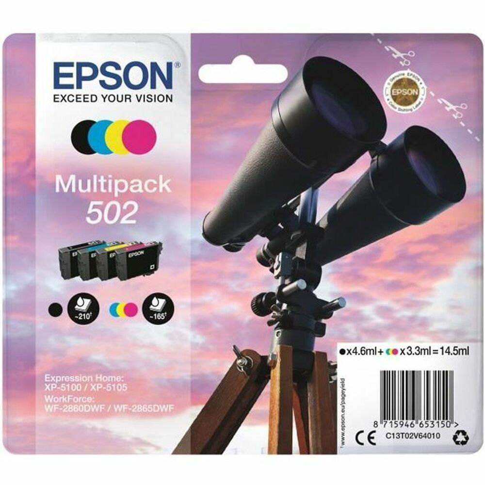 Epson 502 Γνήσιο Πακέτο Μελανιών Εκτυπωτή InkJet Πολλαπλό (Color)