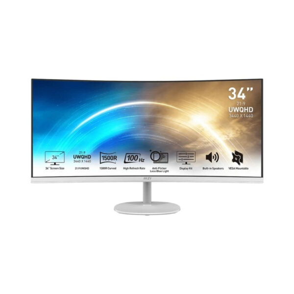 MSI PRO MP341CQW 34" Ultrawide VA Curved QHD 3440x1440