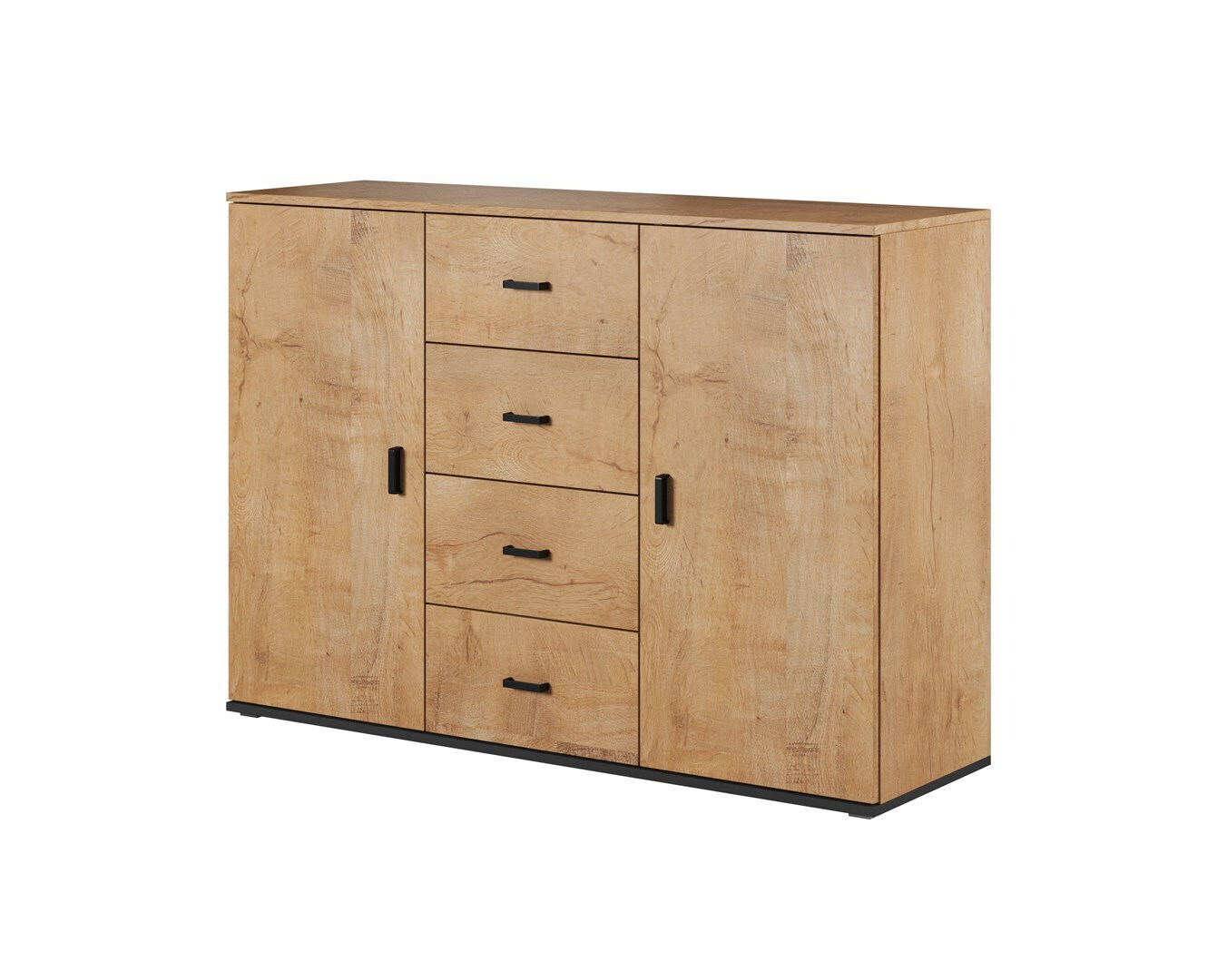 Μπουφές Uni Ξύλινος Μαύρο 132x38x89cm