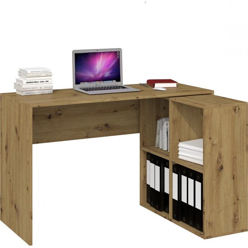 20231222144744_goniako_grafeio_me_vivliothiki_biurko_plus_xylino_artisan_oak_120x50x76ek Γωνιακό Γραφείο Biurko Plus με Βιβλιοθήκη 120x50x76εκ. Artisan Oak - Image 1