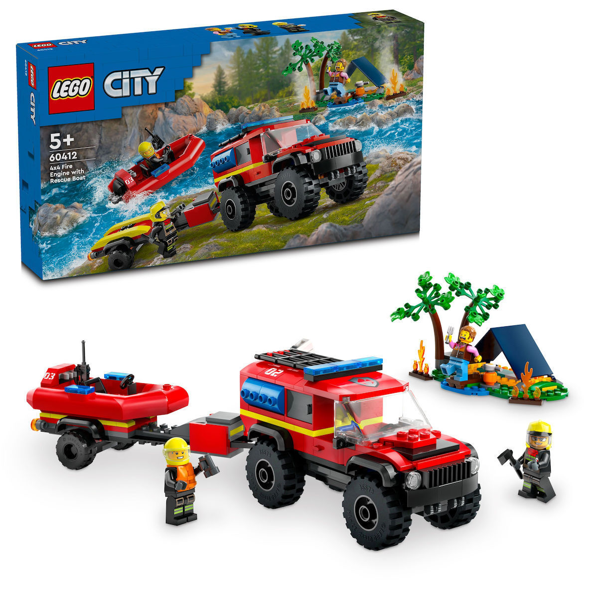 Lego City 4x4 Fire Truck With Rescue Boat για 5+ Ετών - Image 1