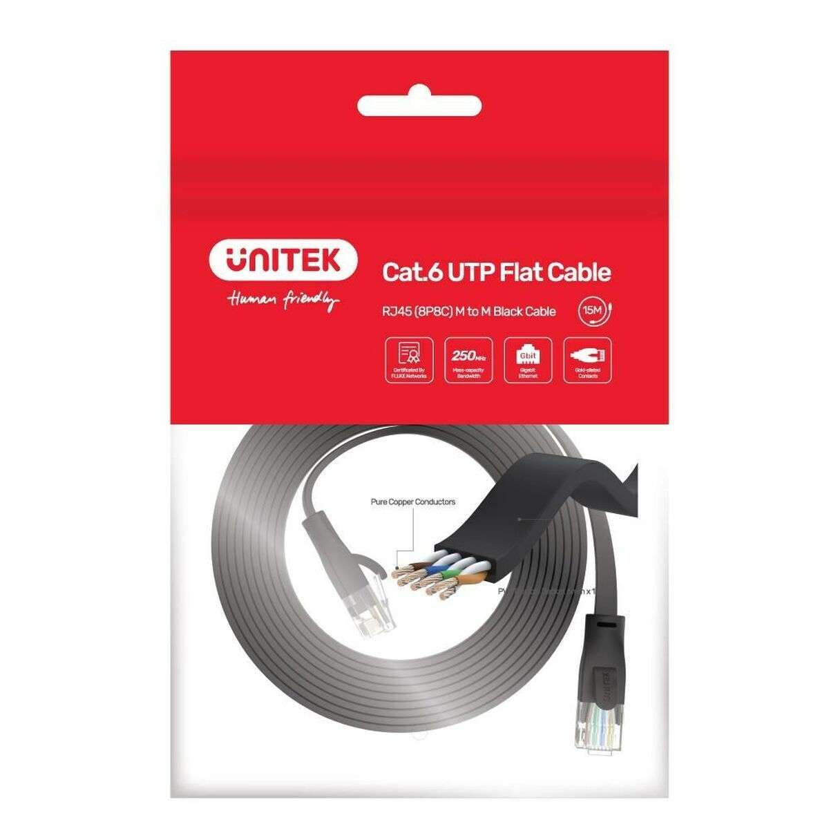 Unitek U/UTP Cat.6 Καλώδιο Δικτύου Ethernet 5m Μαύρο 1τμχ