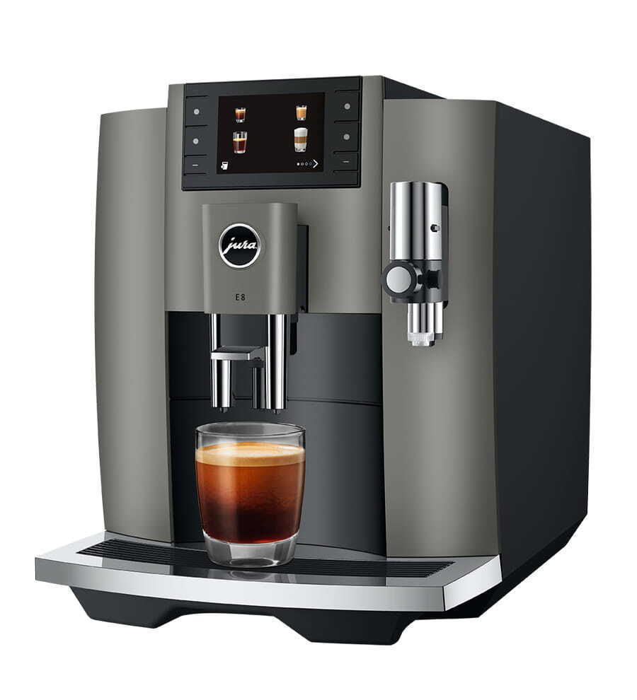 Jura E8 Αυτόματη Μηχανή Espresso 1450W Πίεσης 15bar με Μύλο Άλεσης Dark Inox