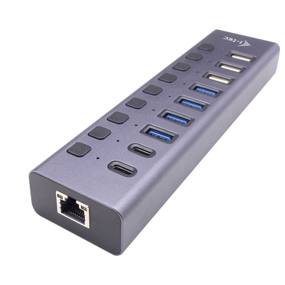 i-tec USB 2.0 Hub 10 Θυρών με σύνδεση USB-C / Ethernet Γκρι - Image 1