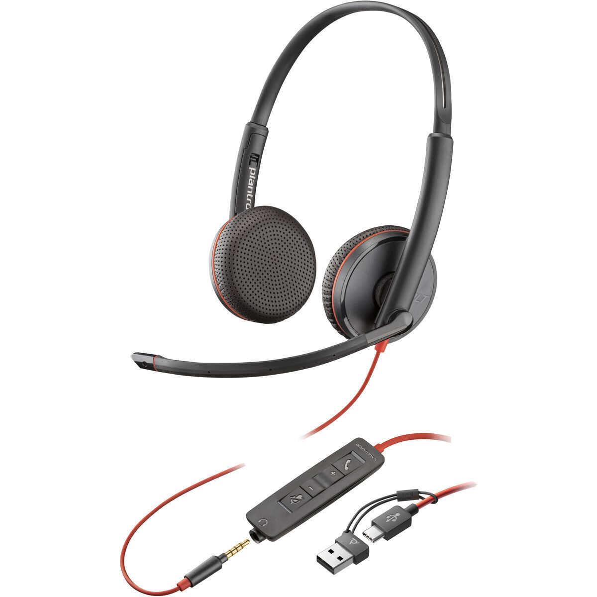 Poly Blackwire 3225 On Ear Multimedia Ακουστικά με μικρόφωνο και σύνδεση 3.5mm Jack / USB-C - Image 1