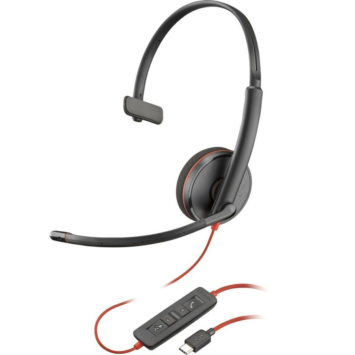 Poly Blackwire 3210 On Ear Multimedia Ακουστικά με μικρόφωνο και σύνδεση USB-C / USB-A - Image 1