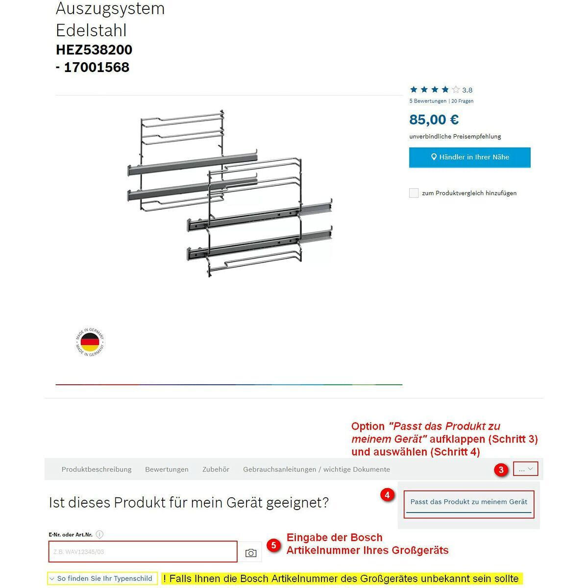 20240401154844_4db0ef5c Bosch Τηλεσκοπικός Μηχανισμός Φούρνου Συμβατός με Bosch 48x13cm - Image 2