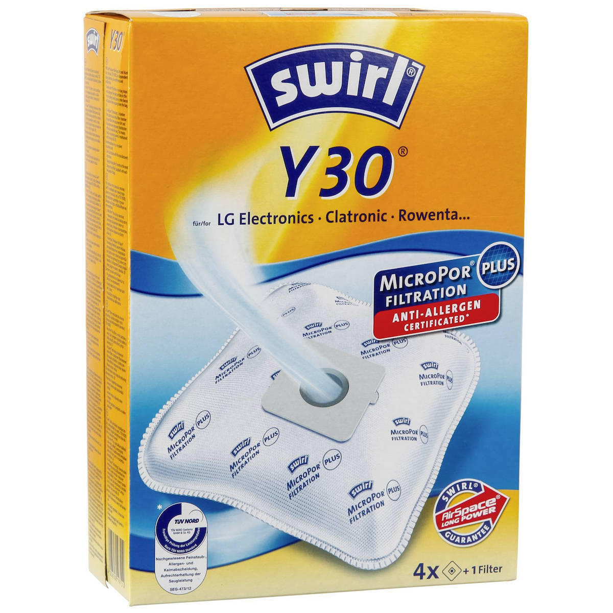 Swirl Y 30 Mp Plus Airspace Σακούλες Σκούπας 5τμχ Συμβατή με Σκούπα LG