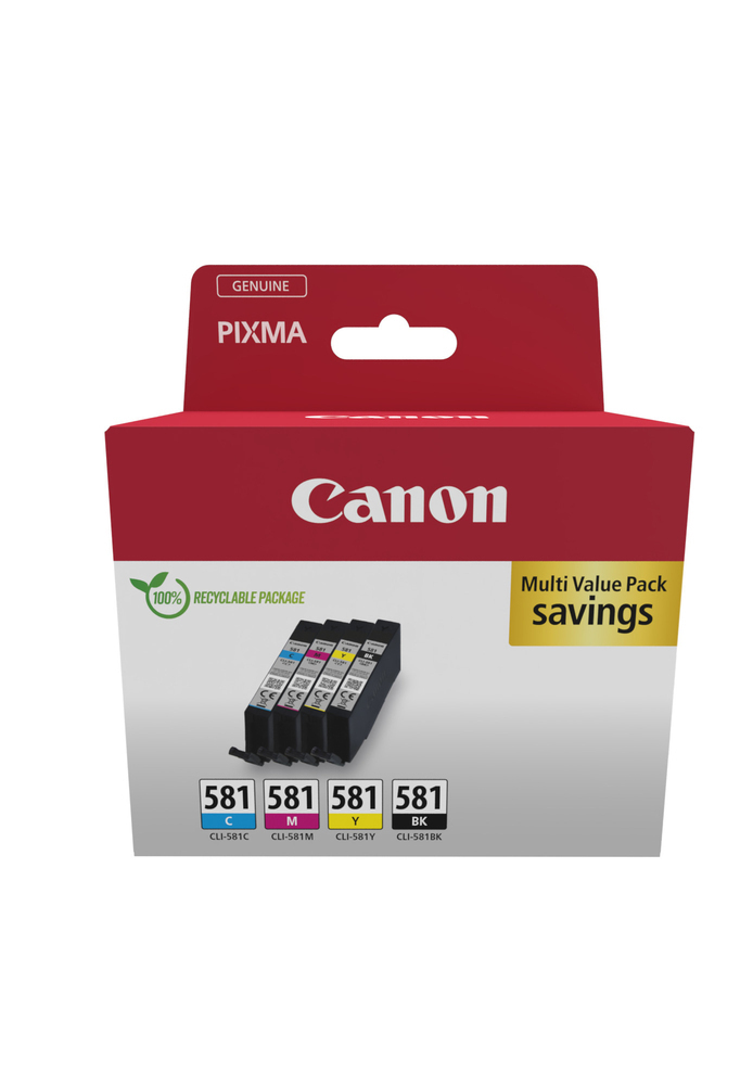 Canon Γνήσιο Πακέτο 4 Μελανιών Εκτυπωτή InkJet Κίτρινο / Κυανό / Ματζέντα / Μαύρο (2103C006) - Image 1
