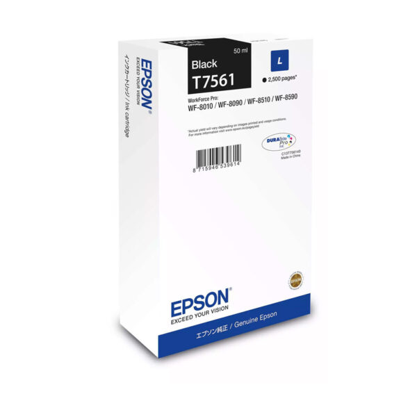 Epson T7561 Γνήσιο Μελάνι Εκτυπωτή InkJet Μαύρο (C13T75614N)