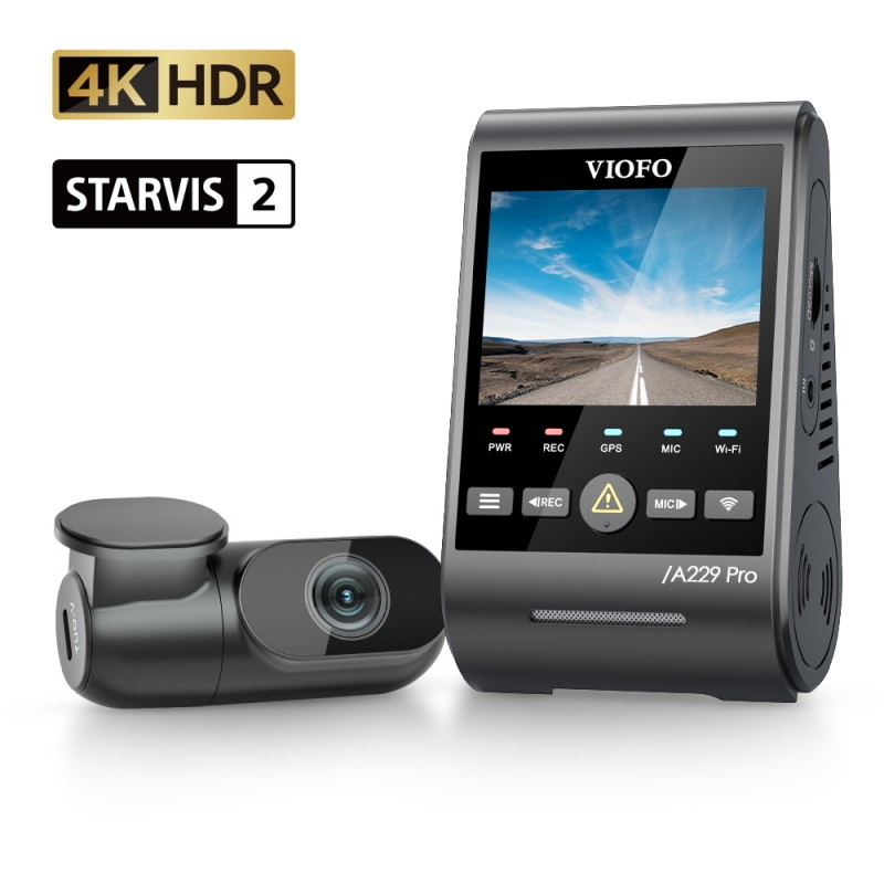 Viofo A229 Pro 2ch Σετ Κάμερα DVR Αυτοκινήτου 4K με Οθόνη 2.4" WiFi, GPS & Κάμερα Οπισθοπορείας