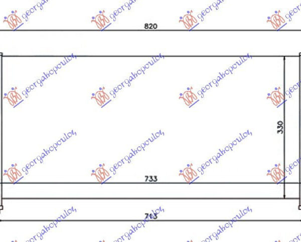 Ψυγείο A C 2.4 Βενζίνη 2.5 Td Παροχη 13.7mm 700x320x16 Nissan P U D22 Navara 2wd-4wd 01-10 92110-9s600 1 Τεμ
