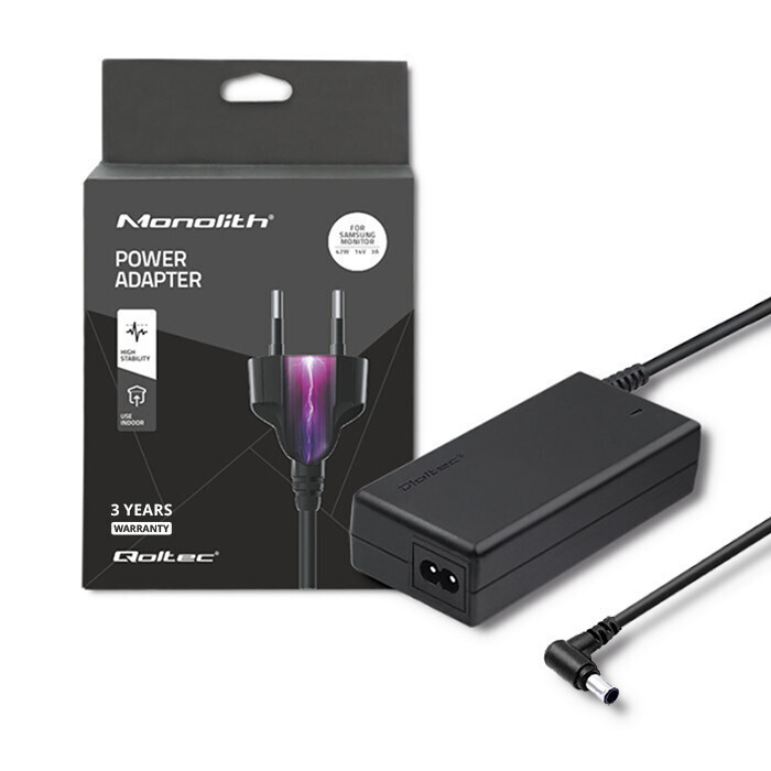 Qoltec Power adapter for Samsung monitor 42W 14V 6.5x4.4 + power cable (51773)