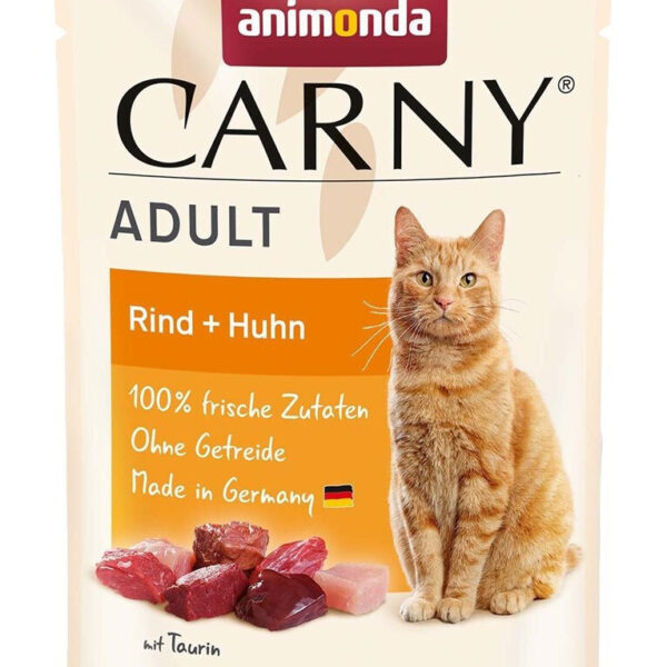 Animonda Carny Υγρή Τροφή για Ενήλικες Γάτες σε Φακελάκι με Βοδινό και Κοτόπουλο χωρίς Γλουτένη 85gr 90920