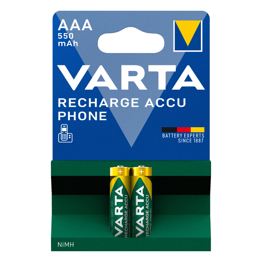 Varta Rechargeable Accu Phone AAA 550mAh 1.2V 2τμχ - Image 1