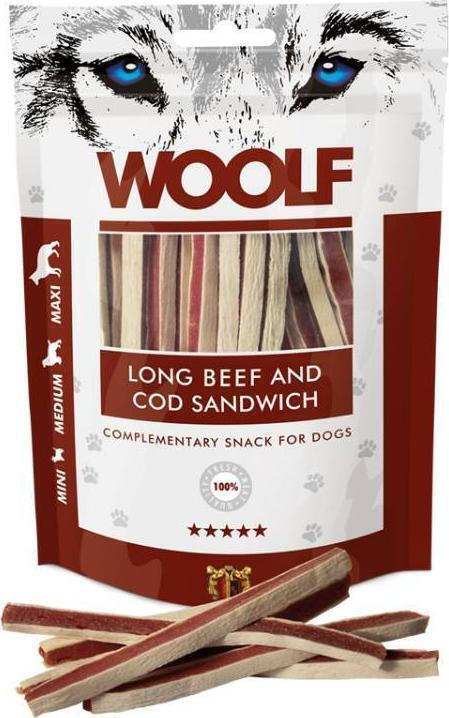 Woolf Snacks Woolf Woolf Λιχουδιά Σκύλου Διαίτης με Βοδινό και Μπακαλιάρο 100gr