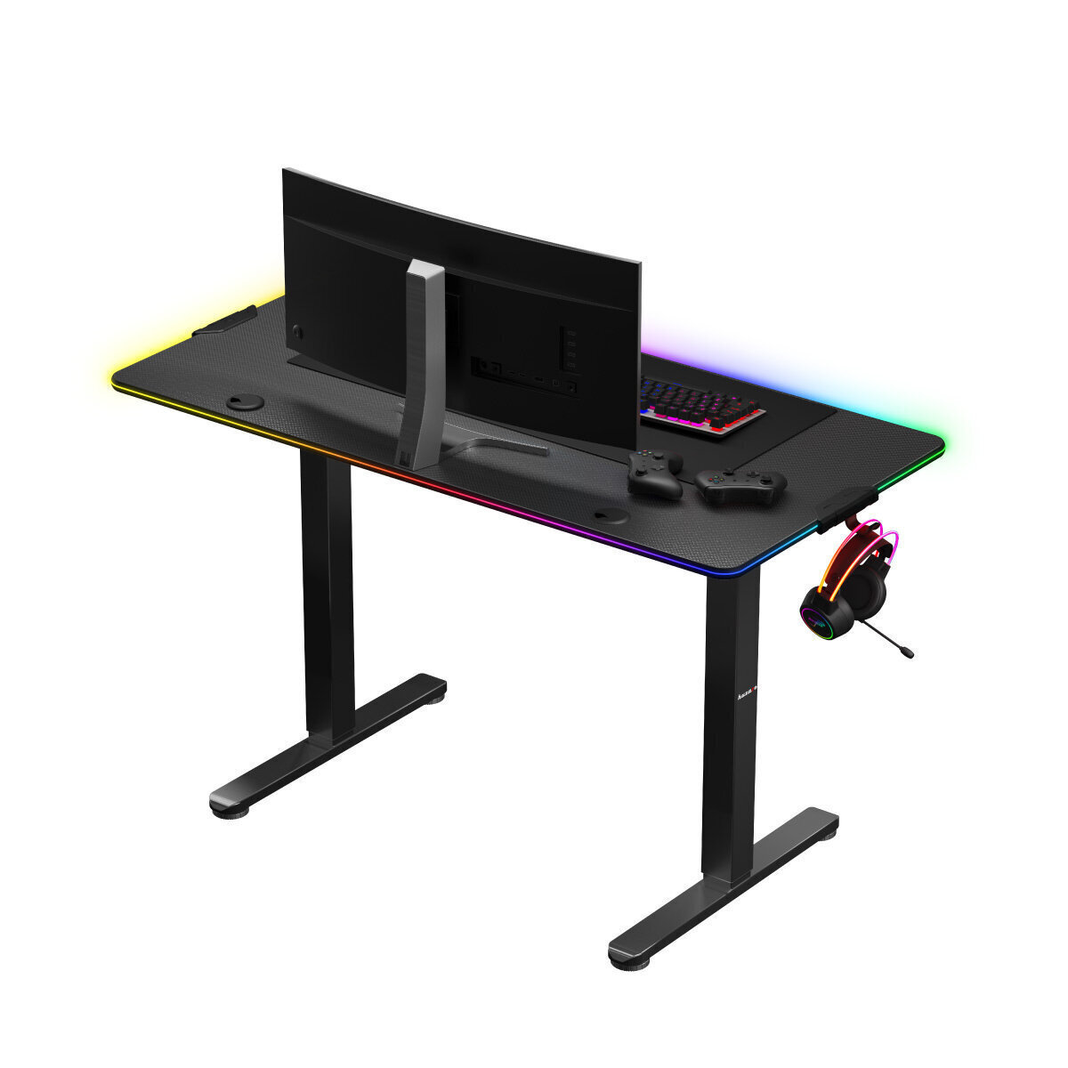 20240531124544_670ba9e7 Ηλεκτρικό Γραφείο Hero 8.2 RGB με Ρυθμιζόμενο Ύψος & LED 120x60x72εκ. Black - Image 2