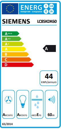 Siemens Καμινάδα 80cm Μαύρη LC85KDK60