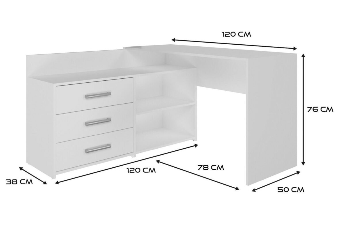 Γωνιακό Γραφείο Dany 120x120x75εκ. - Image 5