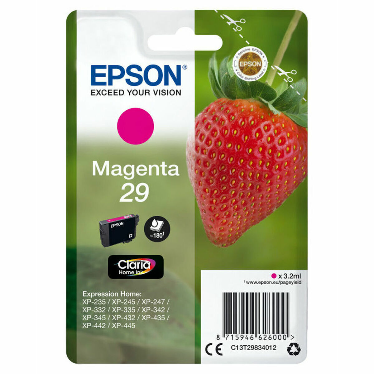 Epson 29 Γνήσιο Μελάνι Εκτυπωτή InkJet Ματζέντα (C13T29834022)