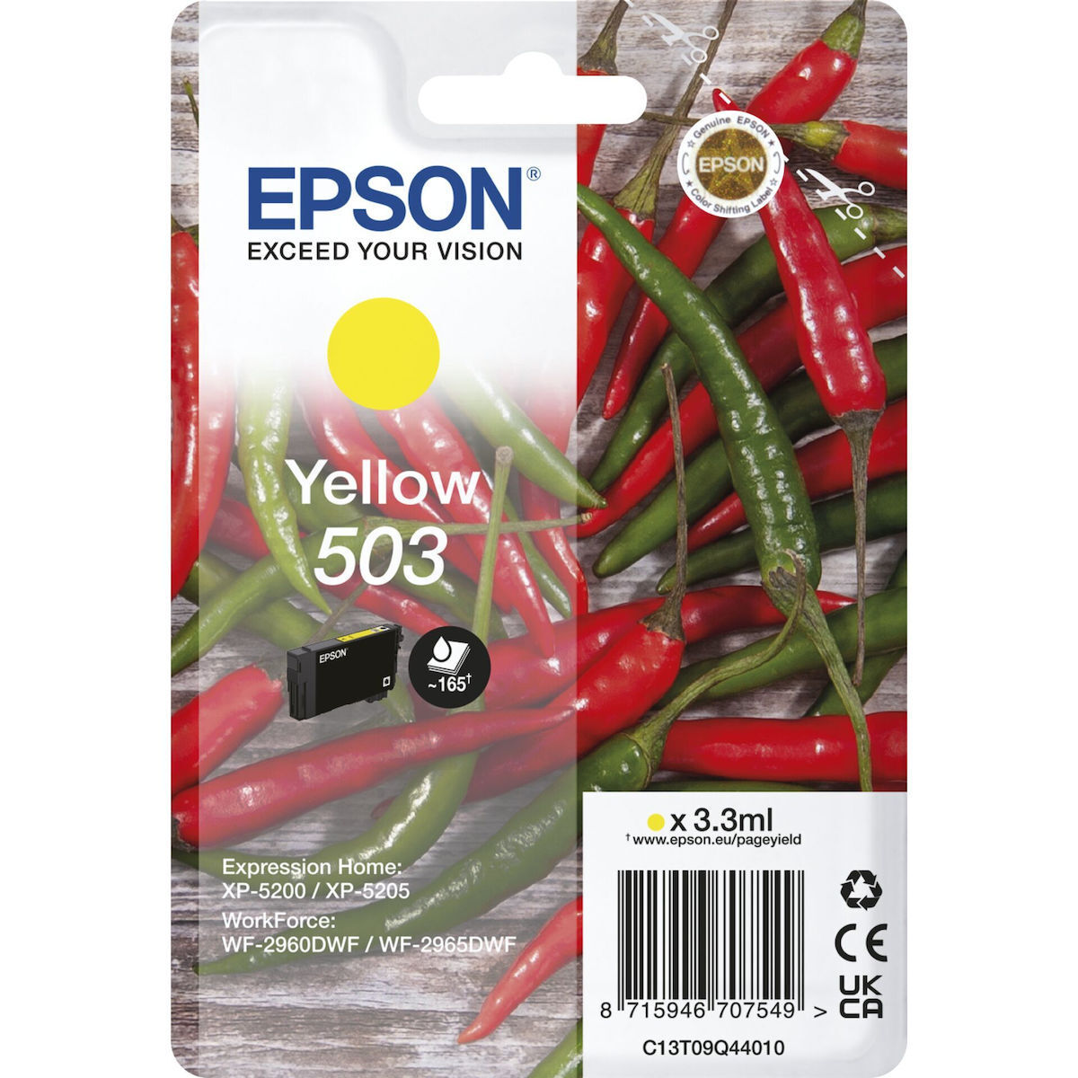 Epson 503 Γνήσιο Μελάνι Εκτυπωτή InkJet Κίτρινο (C13T09Q44010)
