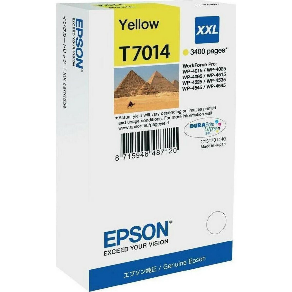 Epson T7014XXL Γνήσιο Μελάνι Εκτυπωτή InkJet Κίτρινο (C13T70144010)