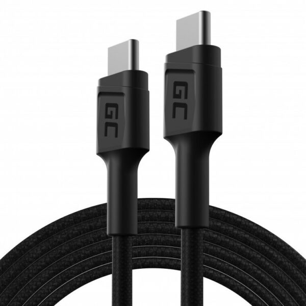 Green Cell PowerStream Braided USB 2.0 Cable USB-C male - USB-C 60W Μαύρο 2m (KABGC29)