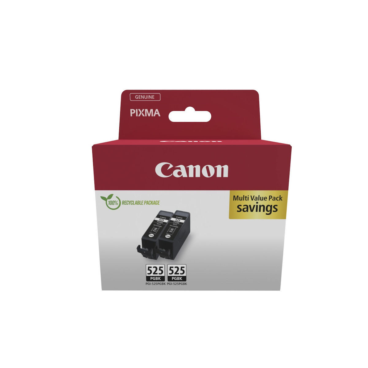 Canon PGI-525 Γνήσιο Πακέτο 2 Μελανιών Εκτυπωτή InkJet Μαύρο (4529B017)