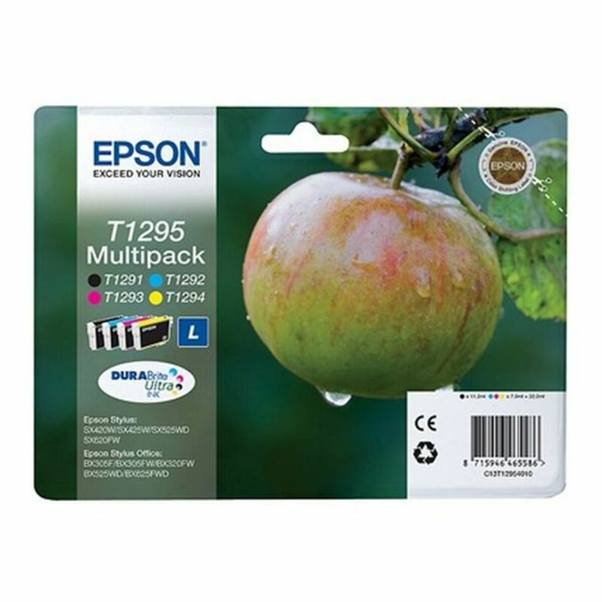 Epson T1295 Γνήσιο Πακέτο Μελανιών Εκτυπωτή InkJet Μαύρο / Πολλαπλό (Color) (C13T12954022)