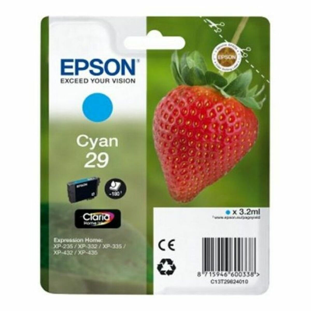 Epson Γνήσιο Μελάνι Εκτυπωτή InkJet Κυανό (C13T29824022)