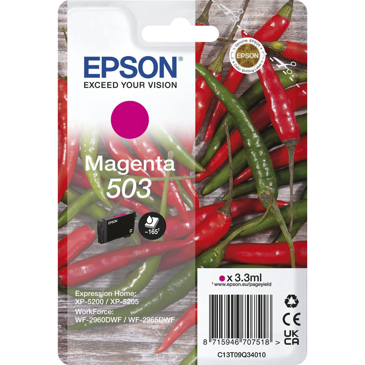 Epson 503 Γνήσιο Μελάνι Εκτυπωτή InkJet Ματζέντα (C13T09Q34010)